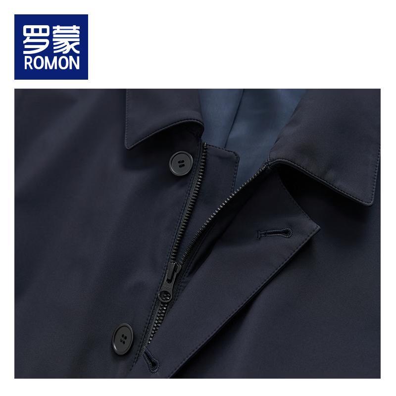 ROMON Men's Mid-Length Business Casual Trench Coat