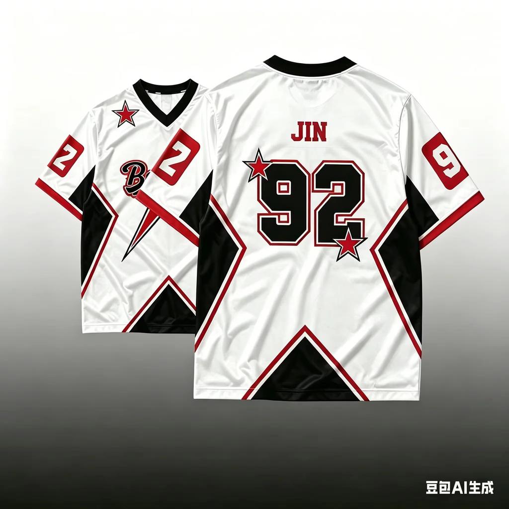 Family Matching JIMIN Football Jersey, Geometric 95 Number Print Short‑Sleeve Mesh Top For Adult Unisex Fans Streetwear