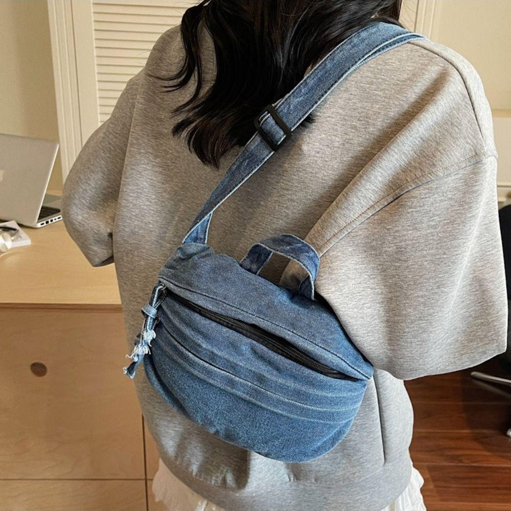 Handbag Retro Denim Bag Y2K Washed Jean Bag Portable Spicy Girl Shoulder Bag  Streetwear