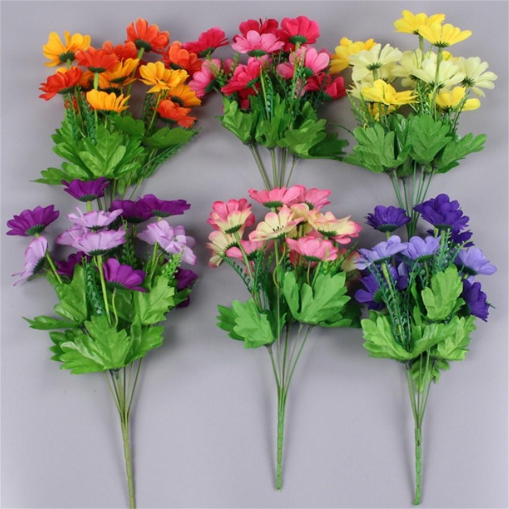 

5CM Diameter Artificial Flowers Plastics 12 To 14 Heads жовтий