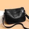 Middle-Aged Women's Bag Vintage Crossbody Bag Multi-Layer Soft Leather Shoulder Bag