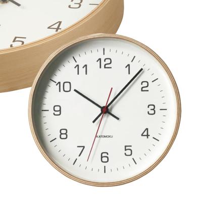 KATOMOKU Plywood Wall Clock 4 Sweep Second (continuous Hand) km-44NARC 252mm (radio Clock)