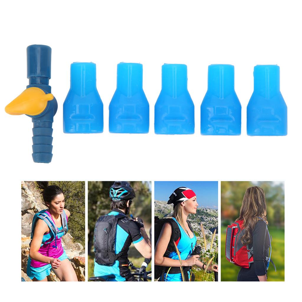 5PCS Water Bag Bite Valve Food Grade Silicone with Straight Tube Connector Water Bag Suck Nozzle for Cycling
