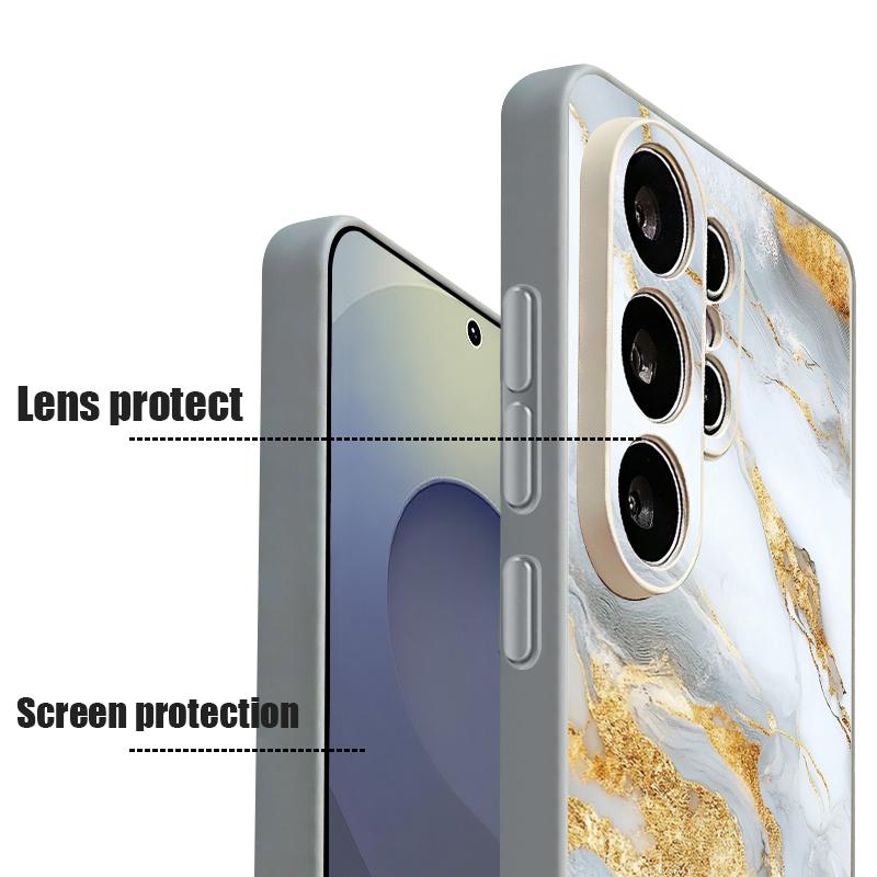 Magnetisch Für Magsafe Hülle Für Samsung Galaxy S26 Ultra S25 Edge S24 Plus S23 FE S22 A17 A54 A55 A56 A57 5G Gold Marmor Muster Hülle