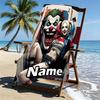 Custom Name Personalized Harley Quinn Joker Print Beach Towel, for Trip Camping Beach Party Home Decor, Birthday Gift for Family & Friends