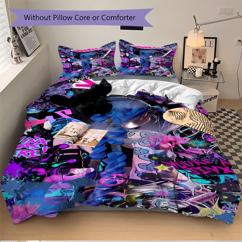 3Pcs Vivid Neon Graffiti Art Bedding Sets For All Sizes New 3D Printed Bed Cover Comforter Duvet Cover Pillowcase Bedroom Decoration
