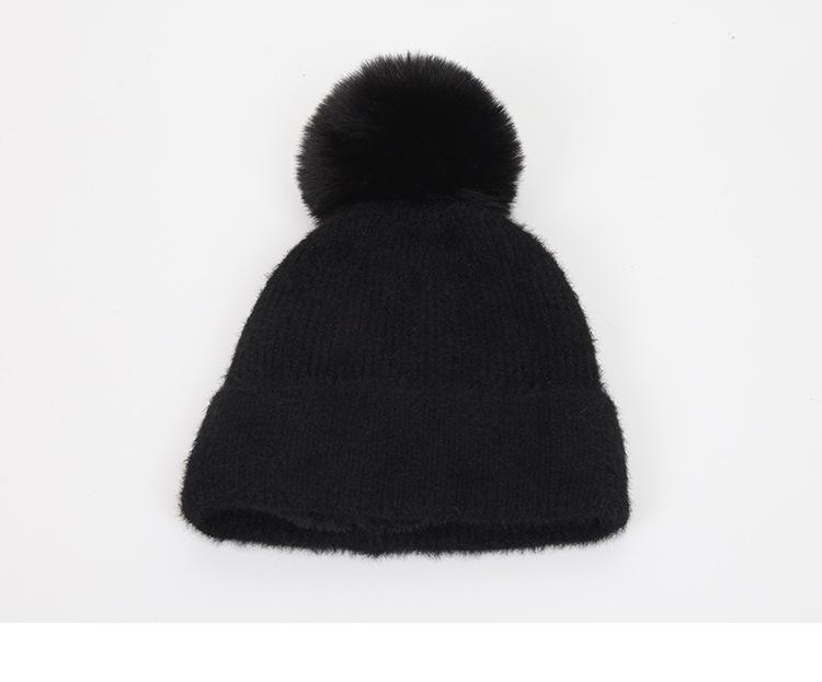 Hat Female imitation mink knitted wool pullover hat autumn and winter beanie fashion