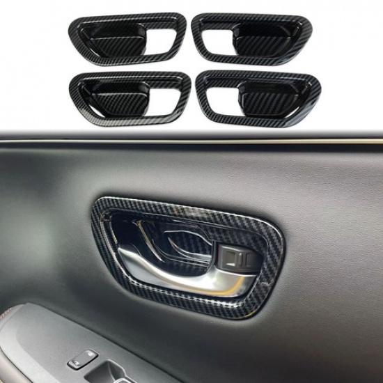 Carbon Fiber Style Interior Door Handle Bowl Cover Trim For Honda Pilot +
