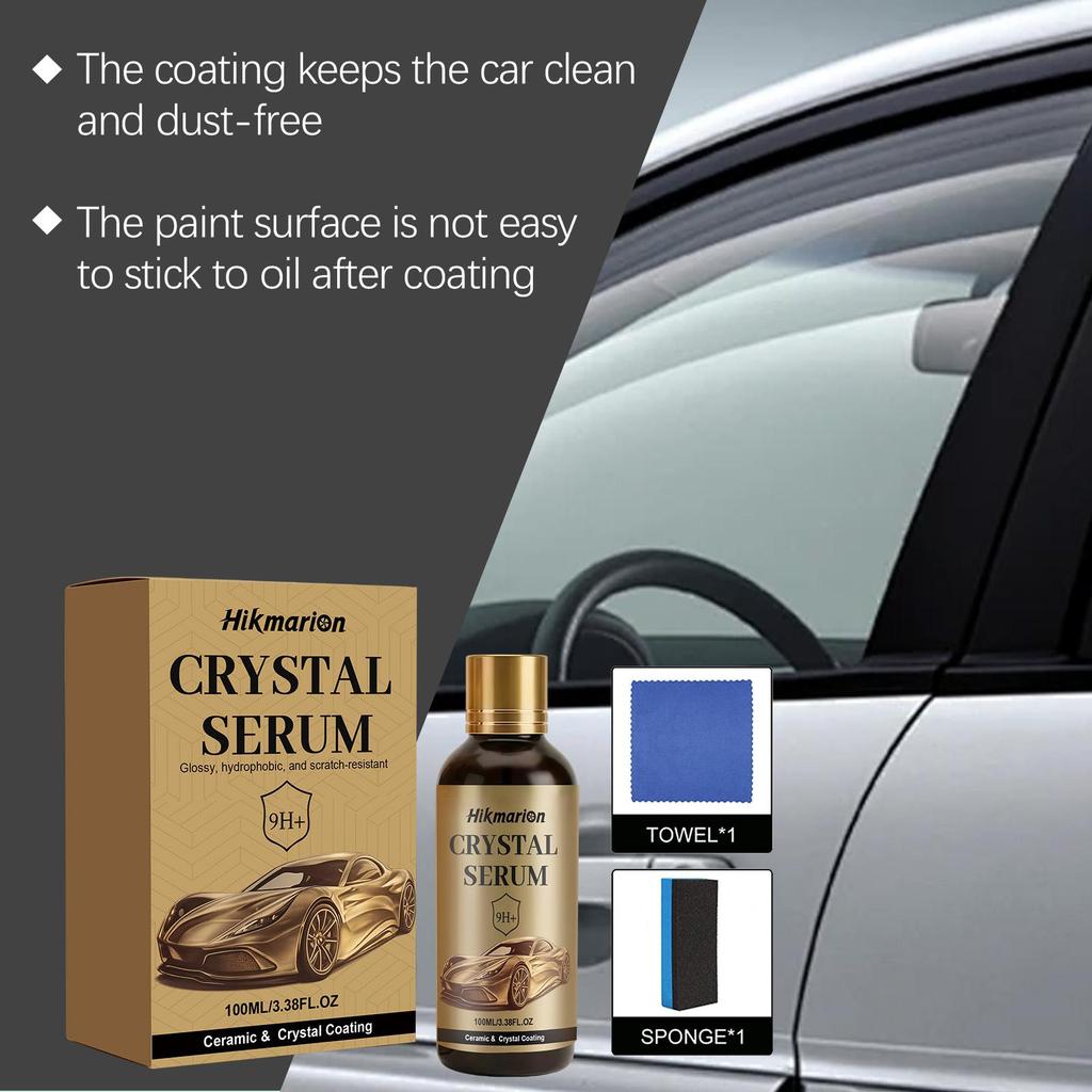 Hikmarion Car Ceramic Coating Kit Paint Sealant Spray Hydrophobic Protection Anti Scratch Gloss Enhancer Water Beading Easy Clean For Cars 1 Set
