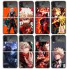 Bakugou Katsuki MHA My Hero Coque de téléphone noire Pour Samsung ZFlip7 ZFlip6 ZFlip5 ZFlip4 ZFlip3 5G Rigide Protectrice Galaxy Z Flip 3 4