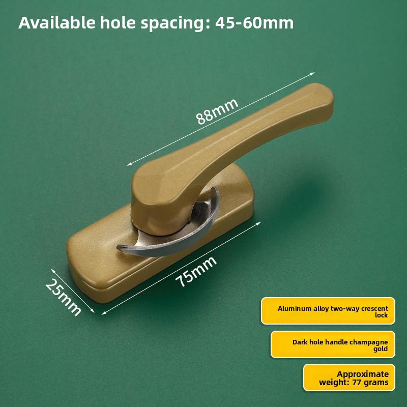 Aluminum Bidirectional Crescent Window Lock Anti‑Theft Sash Latch With Stainless Steel Hook Window Hardware Fitting
