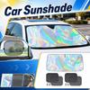 Large Car Windshield Sunshade with Laser Reflective Surface Front Window Shade and Two Side Window Covers for Heat Insulation and UV Protection