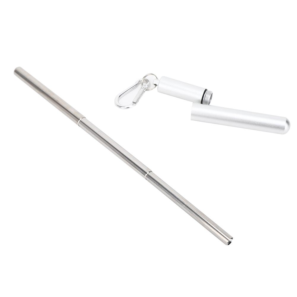 Reusable Stainless Steel Straight Straw Portable Retractable Drinking Straw Cleaning Brush Kit