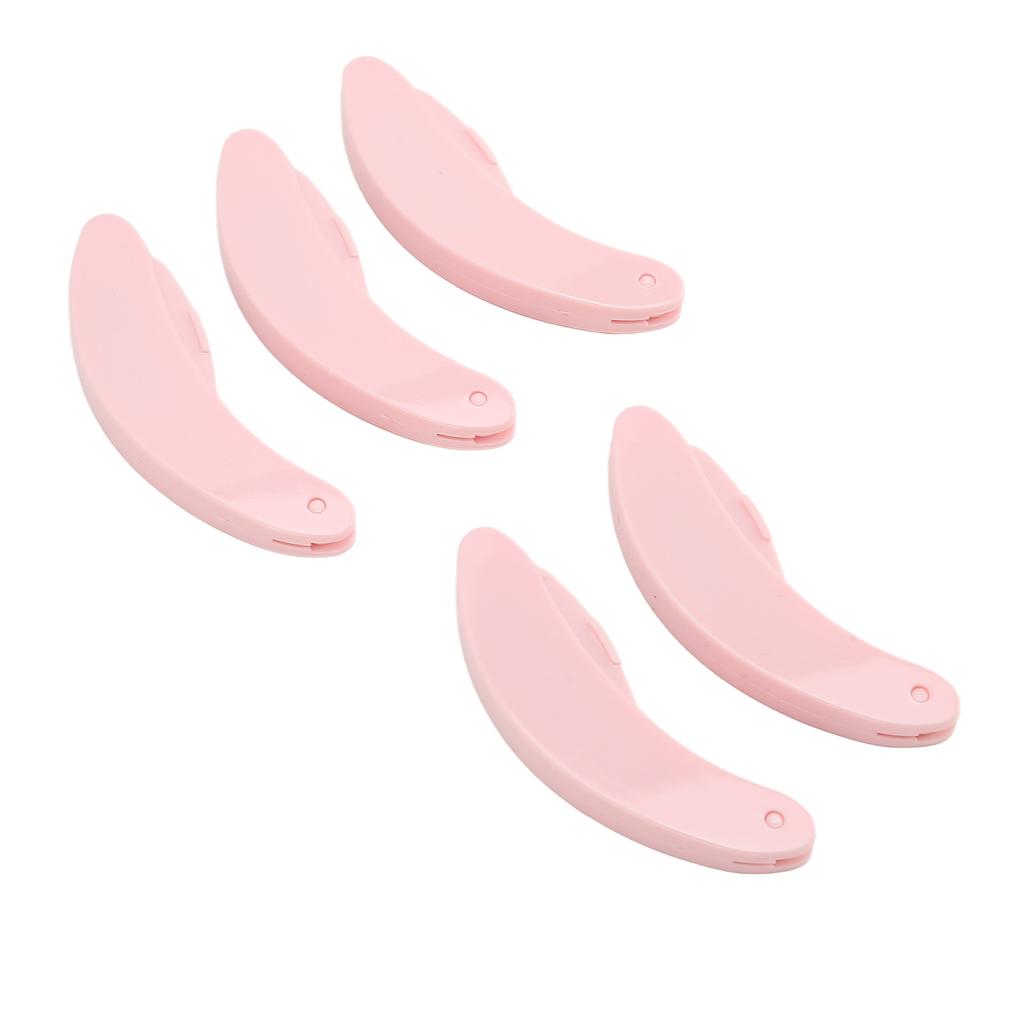 5 sztuk Zakrzywiony Uchwyt Grzebień do Rzęs Stal Nierdzewna Składany Grzebień z Ząbkami do Rzęs Narzędzie do Makijażu Różowy