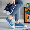 Summer New Women's Hollow Denim Net Shoes Flat Casual Shoes Breathable Shoes Net Shoes