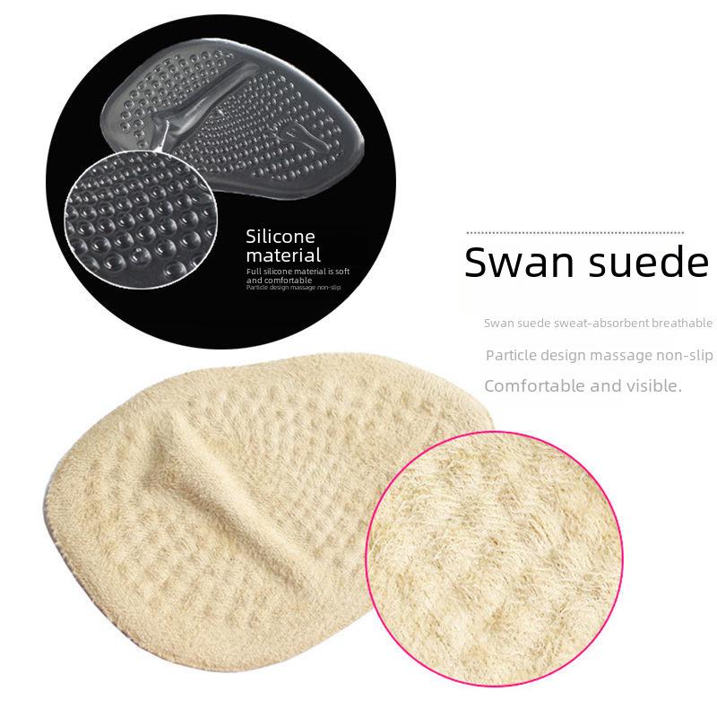 Verschleißfestes Bequemes Silikon-Vorfußpolster - Selbstklebend, Stoßdämpfend, Druckentlastend, Weiche Halbe Größe.