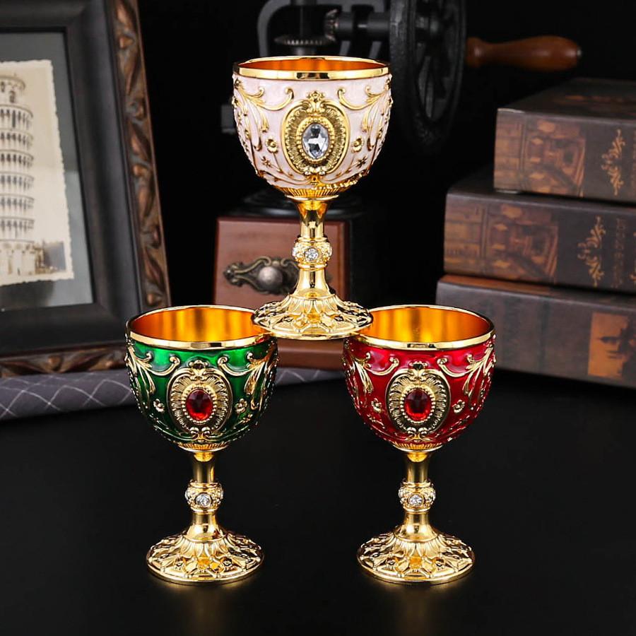 Vaso de Whiskey Metálico Estilo Europeo de Dos Onzas con Diseño Geométrico para Decoración de Bar en Casa