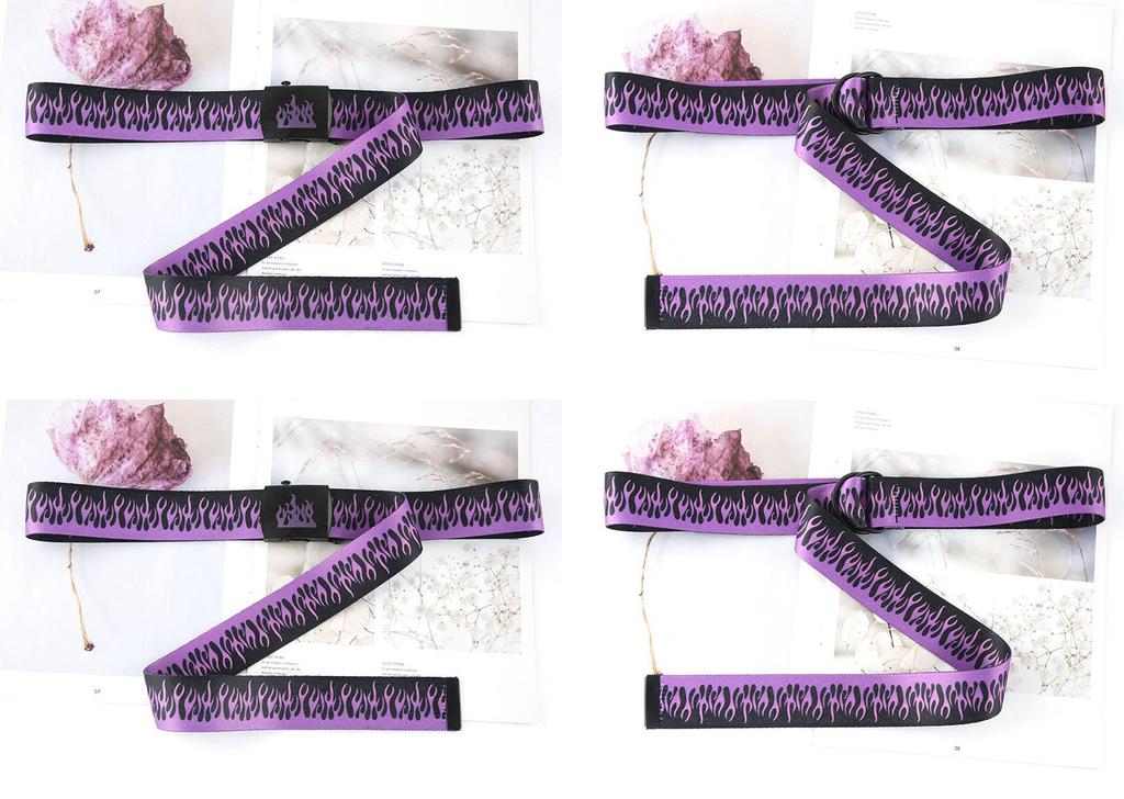 Harajuku Mode Lässiger Canvas-Gürtel Mit Doppeltem Ringverschluss Für Herren