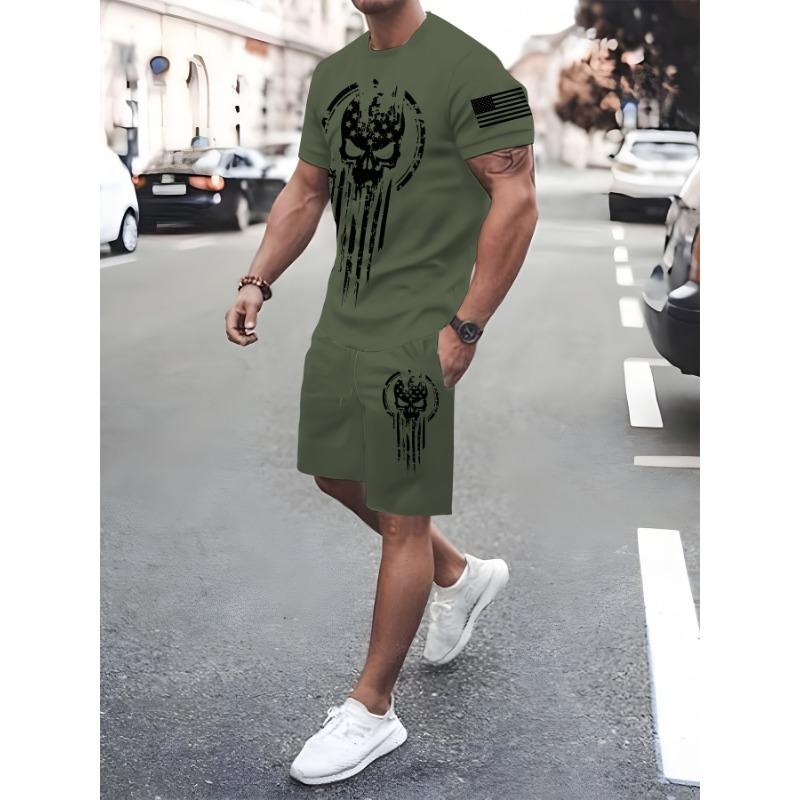 

Summer 2-piece men s casual fashion set 6XL