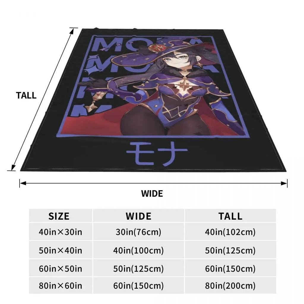Koce polarowe Mona Genshin Impact Anime Game Niestandardowe koce do rzucania dla domu 125 * 100 cm