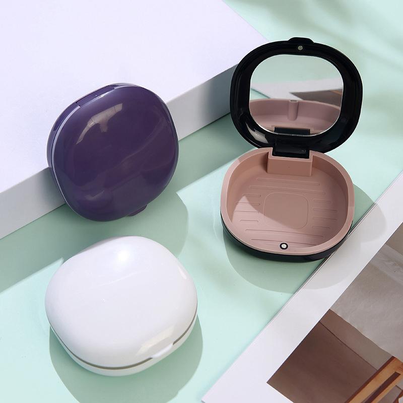 1Pcs Magnetic Cover Fake Teeth Denture Storage Case With Mirror Retainer Box Mouth Guard Aligner Braces Container Organizer