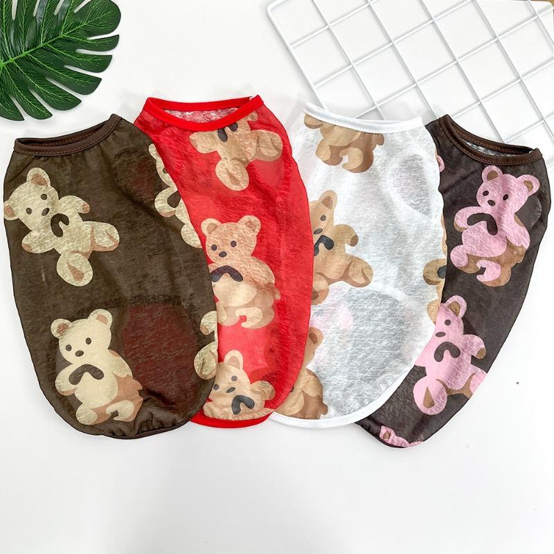 Grand Chien Animal de Compagnie Été Chat Gilet Vêtements Fournitures pour Chien Chien et Chat Grand Ours Imprimé Vêtements en Fourrure Koji