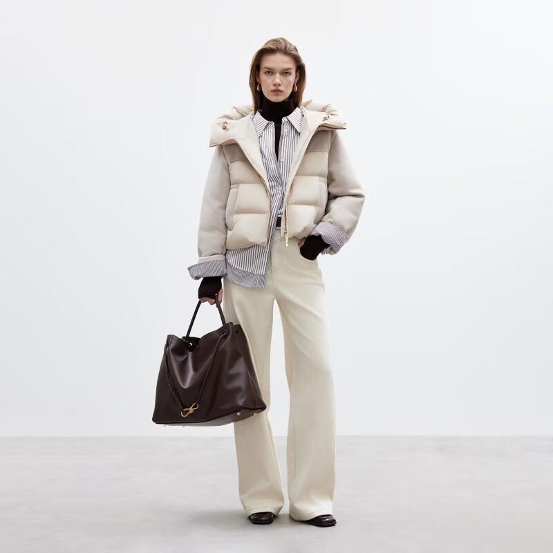 Only Women's 90% White Duck Down Short Puffer Jacket