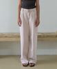 Hauseuobeupondeu Wide Leg Pintuck Denim Jeans_Pink