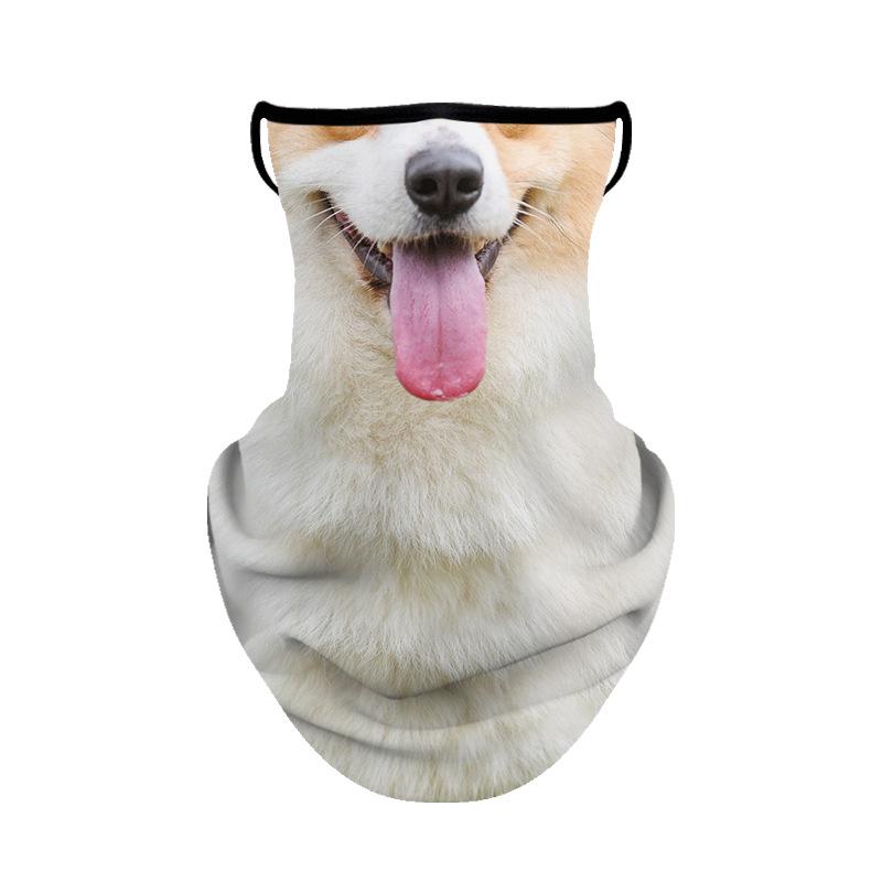 

Маска для лица животное TikTok: Уличный солнцезащитный бафф на шею с креплением за уши для велоспорта, ледяной шелк, дышащий, готов к лету One Size