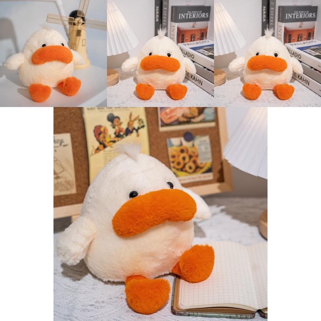 Adorable Plush Big Mouth Duck Stuffed Animal Toy Soft Fluffy White Duck Doll Gift For Kids