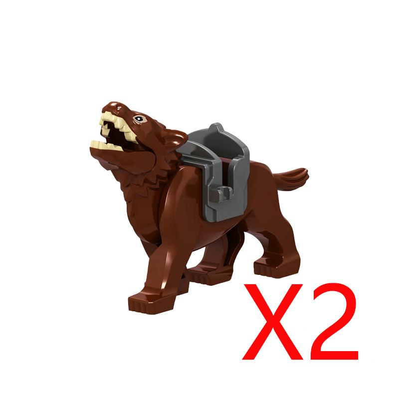 MOC Mediaeval Times Building Blocks Orc Mounts Wolf Flags Army Soldiers Character Accessories Bricks Animal Toys Gifts R064 DIY