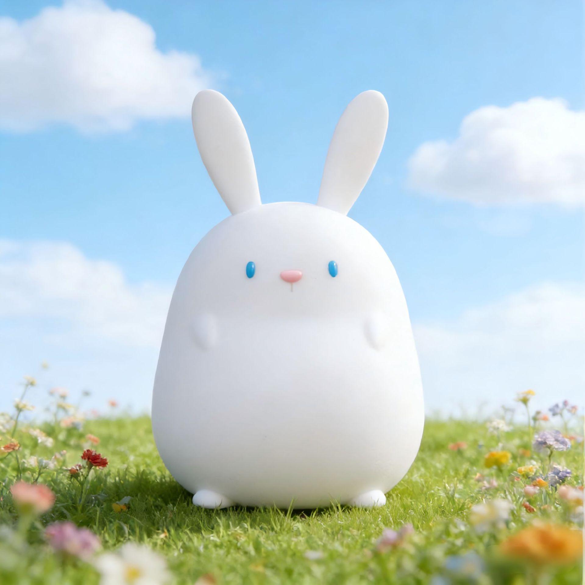 Rabbit Lamp, cute wholesale rabbit pat silicone animal charging night light USB Plug