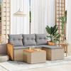 VidaXL Garden Lounge Set with Cushions 5 Pcs Beige Braided Resin 3259994