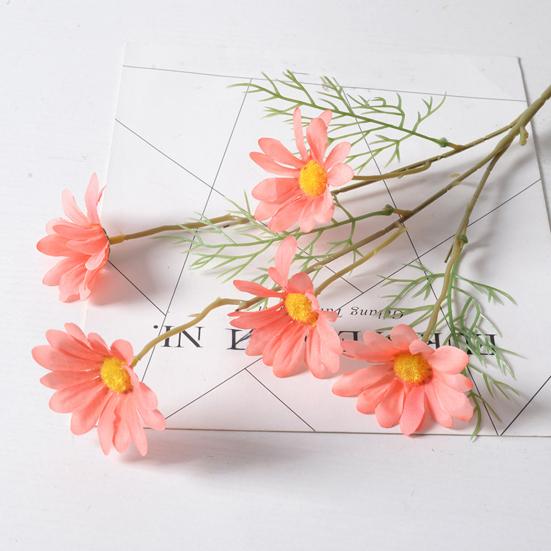 Artificial Flowers 5-Head Artificial Dutch Chrysanthemum & Daisy Bouquet 52cm Silk Faux Flowers for Wedding Holiday Home Decor Photography Props