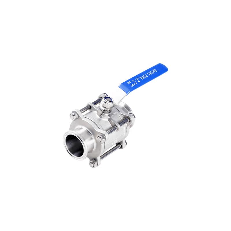 HOKG 304 Stainless Steel Three-Piece Sanitary Tri-Clamp Ball Valve