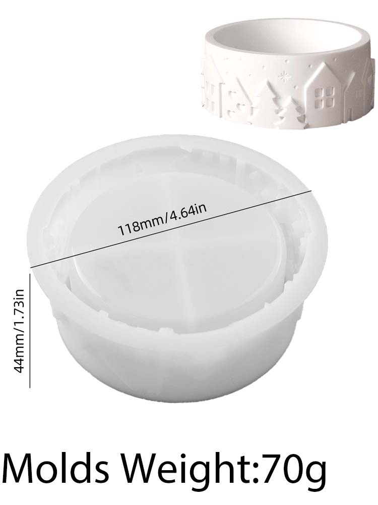 

Round Relief House Tree Candle Cup Silicone Mold DIY Storage Box Aromatherapy Gypsum Molds Concrete Resin Craft Mould Home Decor