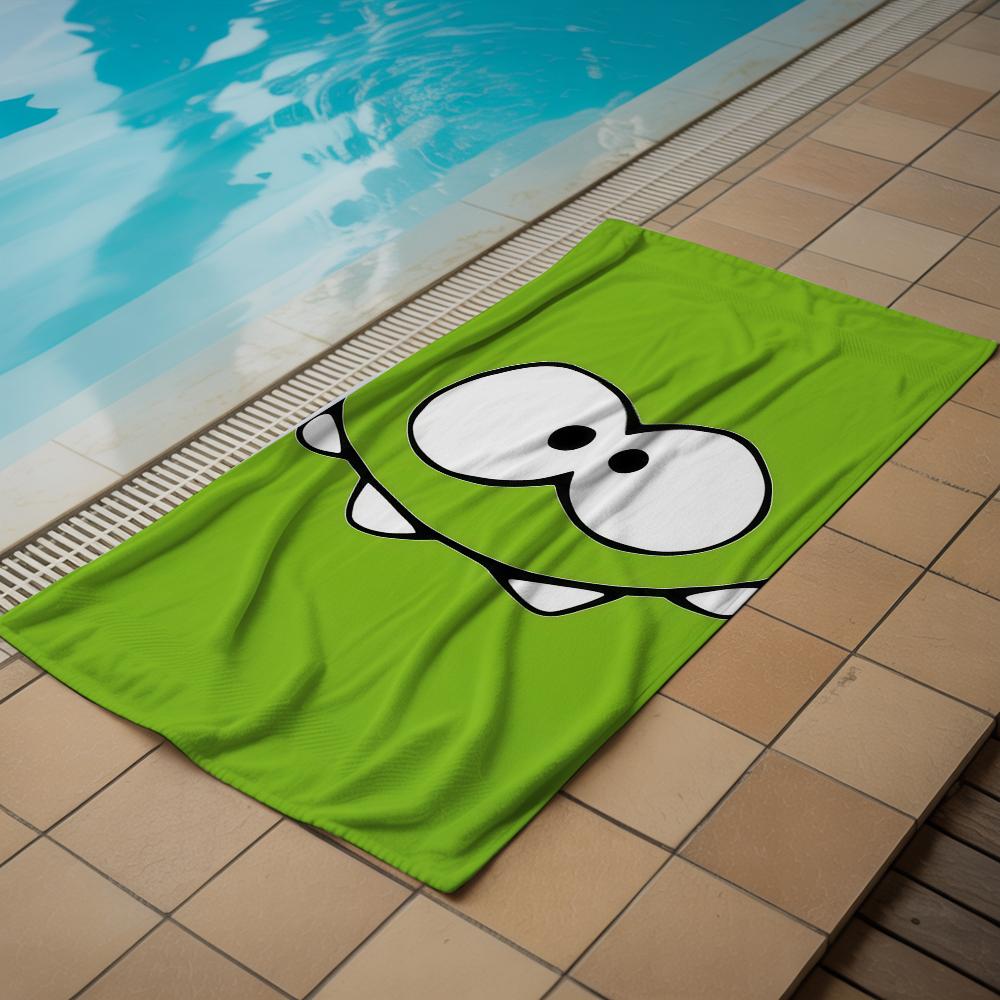 Green Cartoon Face Microfiber Beach Towel Quick Dry Sand Free Oversized Soft Absorbent Bath Towel for Swimming Pool Travel Gym