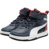 Puma Rebound Rugged V Comfortable Versatile Mid-Top Kids Skate Shoes Kids Sneakers Black White 388244-03