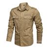 Camicie da Lavoro Militari da Uomo Multi-tasche Camicie Casual da Esterno in Cotone da Uomo Buona Qualità Uomo Taglia Larga Camicie Monocolore a Maniche Lunghe