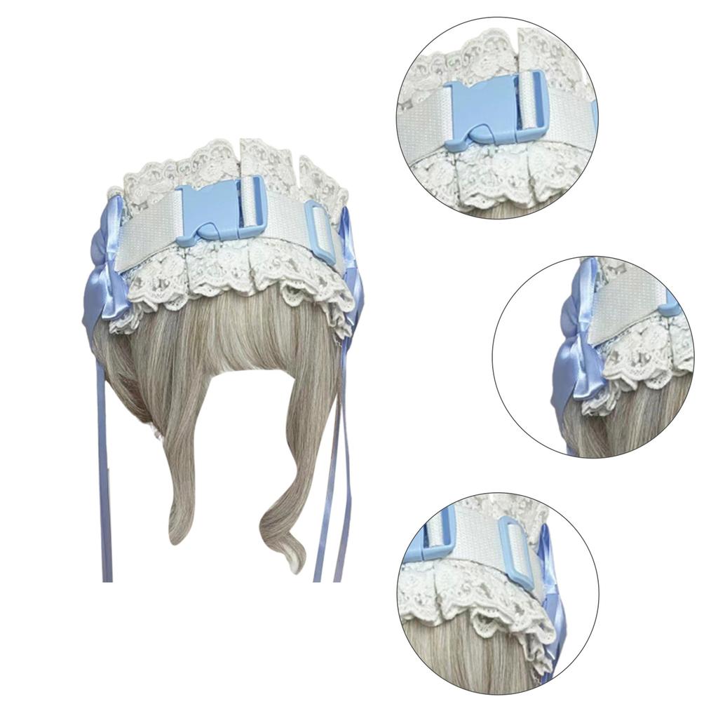 Women Hair Hoop Anime Maid Cosplay Headband Lace Flower Headwear Hair Accessory Ribbon Bow Hairband for Girls