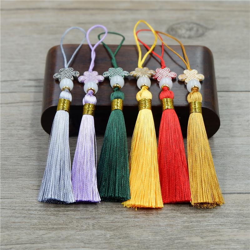 Mini Small Chinese Knot Fringed Ear, Chinese Wind Hand Bookmark Case Hanging Ear Accessories Pendant Small Fringed Pendant