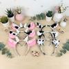 Hair-Pressing Animal Ears Hair Hoop Non-Slip Dairy Cow Hairband Funny Cow Horn Headband  Photo Prop