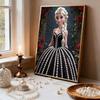 Disney Pearl Painting Princess Elsa Black Dress Rose Creative Art Exquisite Landscape Sparkling Painting Craft Home Wall Decoration DIY Handmade Gift
