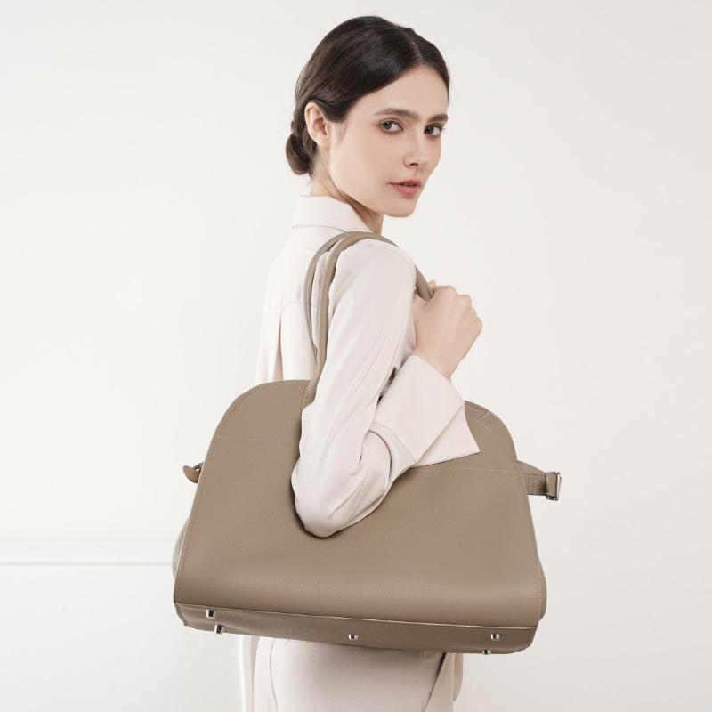 Spring and Summer First Layer Cowhide Tote Bag Niche Handbag Travel Leather Women's Bag