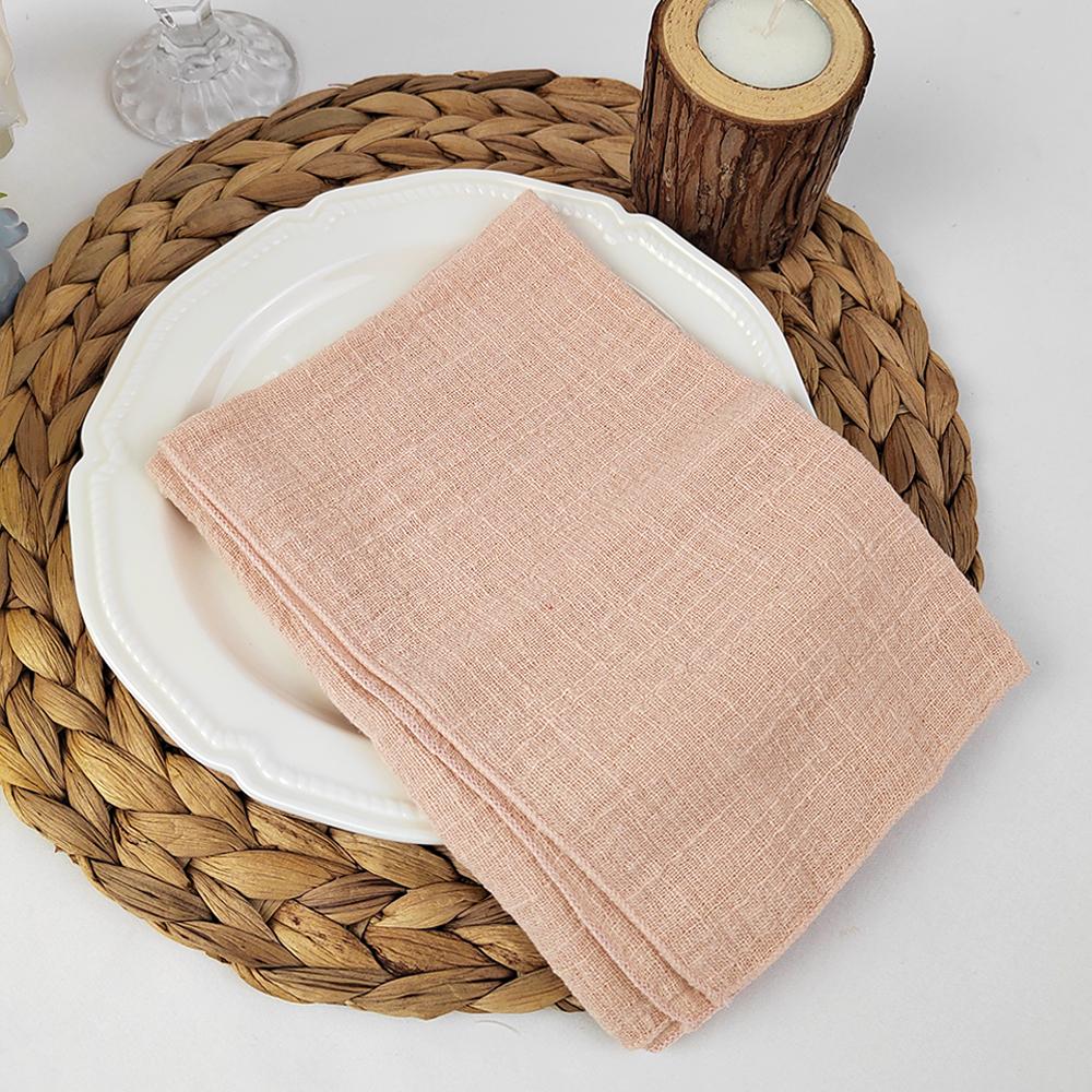 40x40cm Raw Fringed Trim Cloth Napkins Cotton Fabric Soft Reusable Retro Burrs Tea Towel Rustic Wedding Parties Decor