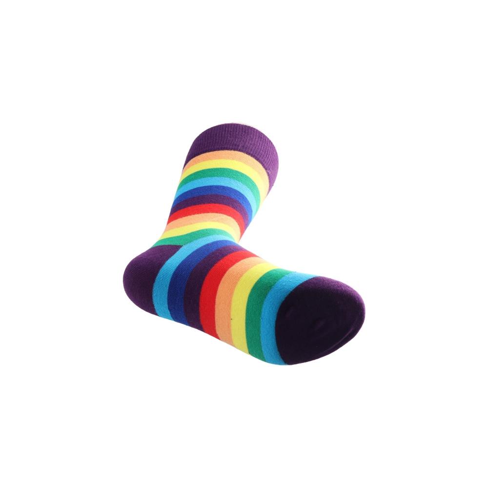 

Casual Sweet Fashion Candy Color Girls Women Striped Long Socks Rainbow Socks Cotton