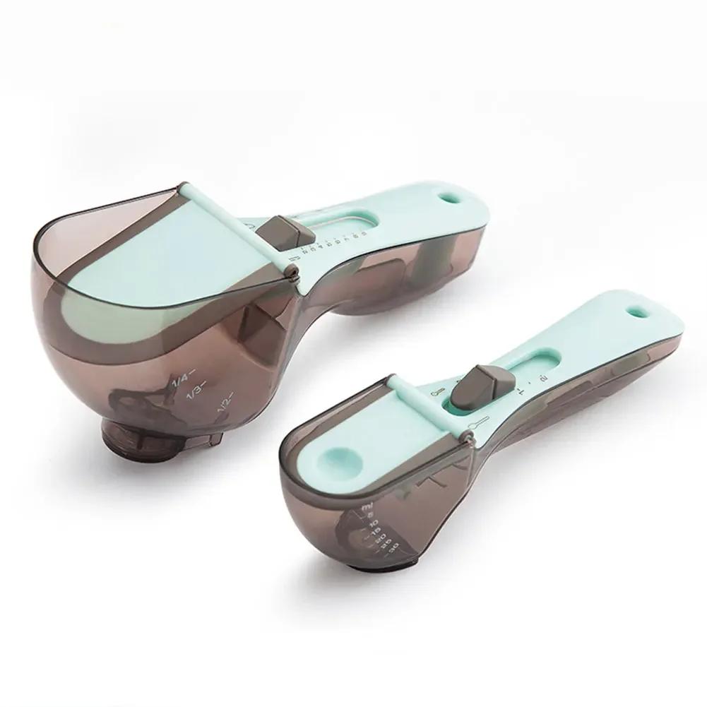 Adjustable Measuring Spoon with Scale Plastic Measuring Spoon for Baking and Cooking Accessories Kitchen Measuring Tool