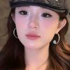 1 pair Hypoallergenic Nickel-Free Celestial Open Hoops Shiny Zircon Studs  Birthday Gift for Her