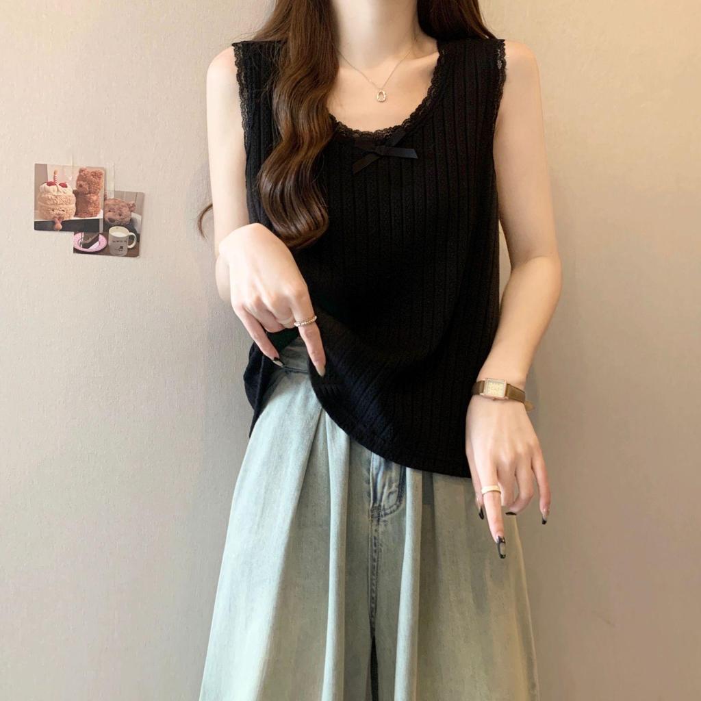 Spring/Summer 2026 Women's Plus Size Lace Trim Loose Camisole Tank Top