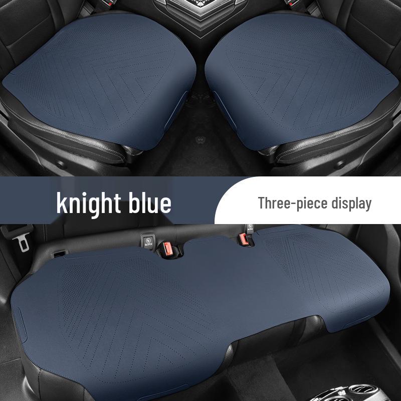 Universal Suede Car Seat Cushion Set - All-Season, Three-Piece, Summer-Ready, Thin Cushion with Lumbar Support.